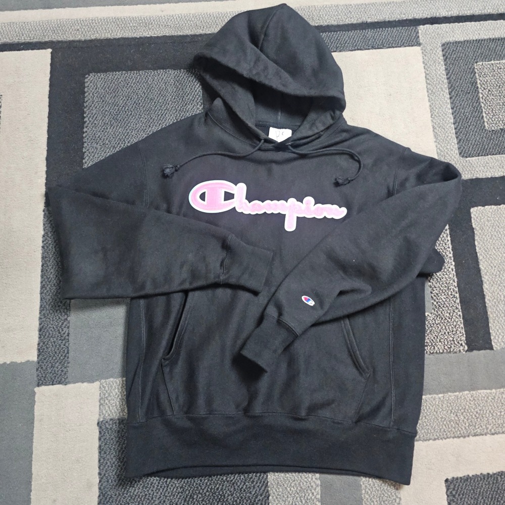 Champion Hoodie Mens Large Black Excellent
